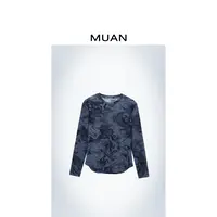 木岸MUAN：《水墨画打底》定制晕染百搭长袖打底上衣女CQ-DG3-9054