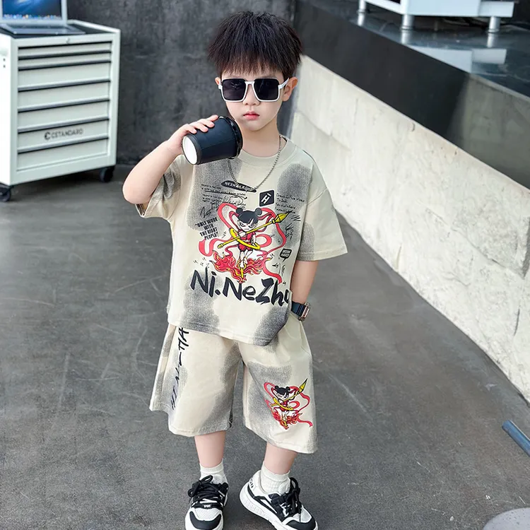 【悠悠万达】哪咤儿童服装男童夏装套装2025新款酷帅男宝宝夏季短袖