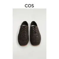 COS女士 绒面皮革拼接德训运动鞋深棕色2025秋季新品1262817010
