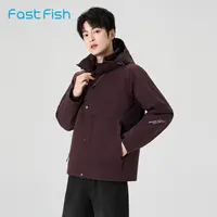 快鱼户外时尚工装风棉服男2025年冬新款连帽夹克宽松韩版休闲外套