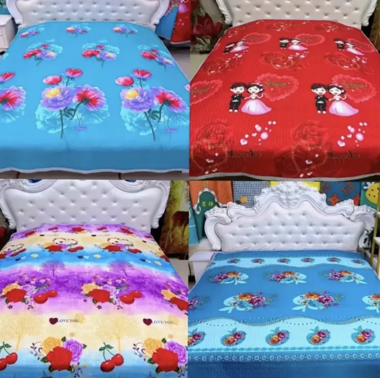 多种花型双人 【床单】【床盖】双面三层加厚夹棉绗缝大花大床