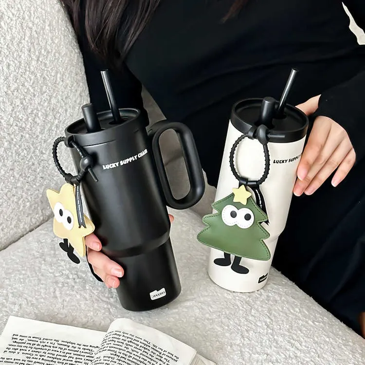 Gucgres可爱水杯保温保冷杯办公吸管杯泡茶杯大容量便携随行杯子