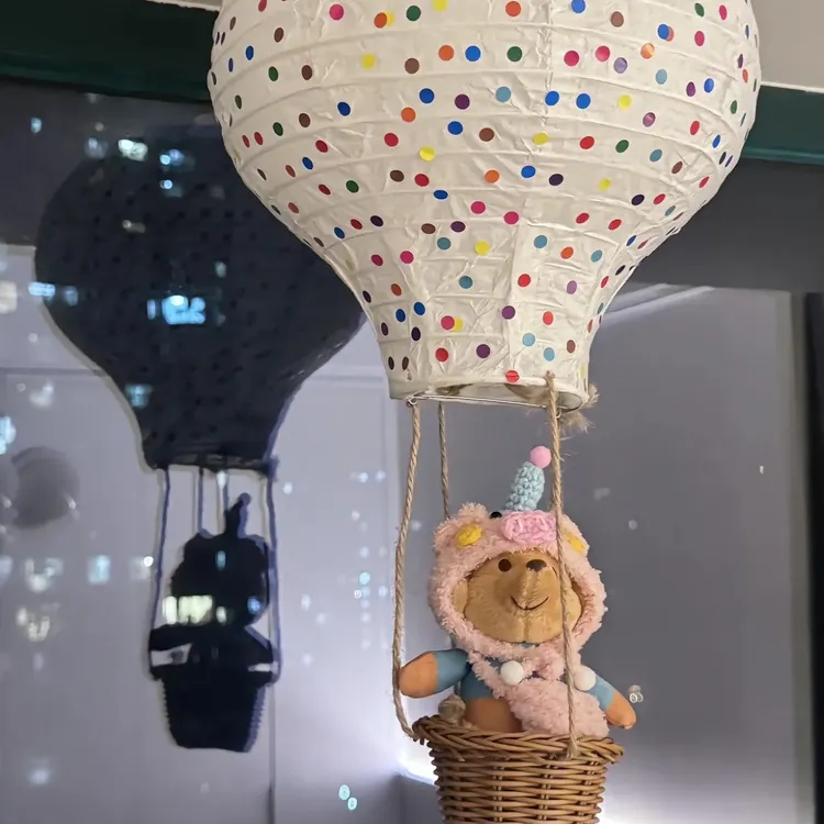 【视频同款遥控小夜灯】小熊热气球玩偶摆件儿童房装饰手工diy挂饰