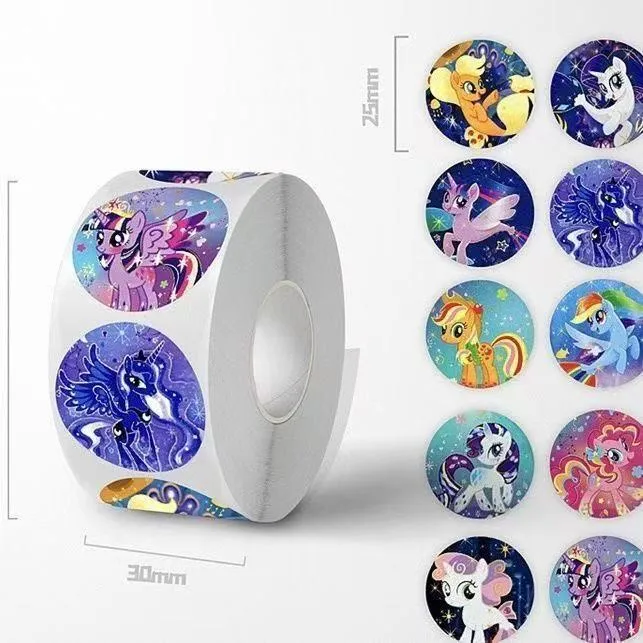 可爱小马宝莉卷卷贴小孩卡通动画周边女孩玩具奖励贴贴纸贴画儿童