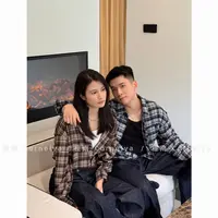 C / Cornelya秋日格调 ‘苏格兰绒感松弛弧形剪裁休闲宽松格子衬衫