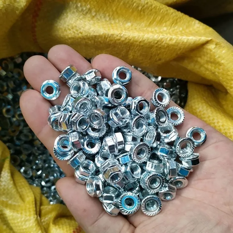 镀锌六角法兰螺母花齿螺帽螺母套装M3M4M5M6M8M10M12M20家用