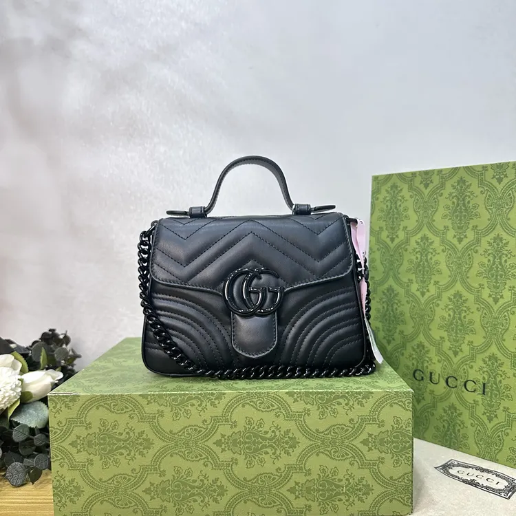 99新 GUCCI/古驰 壹所奢品/GUCCI 马蒙邮差mini 黑标 斜挎包