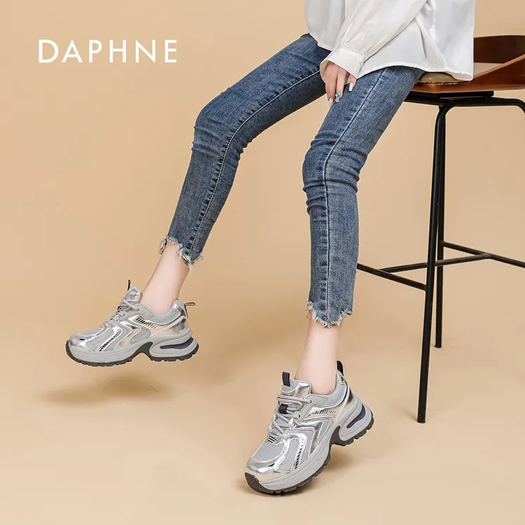达芙妮厚底增高老爹鞋女2025春季新款软底轻便运动休闲鞋女爆A