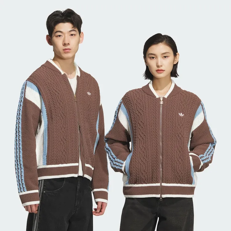 adidas/三叶草秋冬情侣同款加厚男女秋冬针织运动衫KS5963