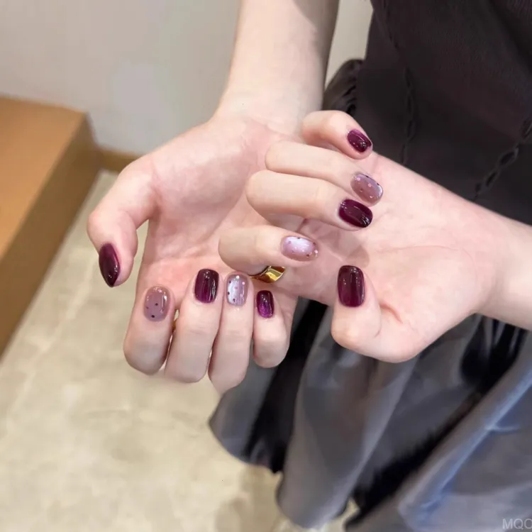 美甲千金风钻爆欲高级感法式甲片闪纯气质富家链条美甲猫眼