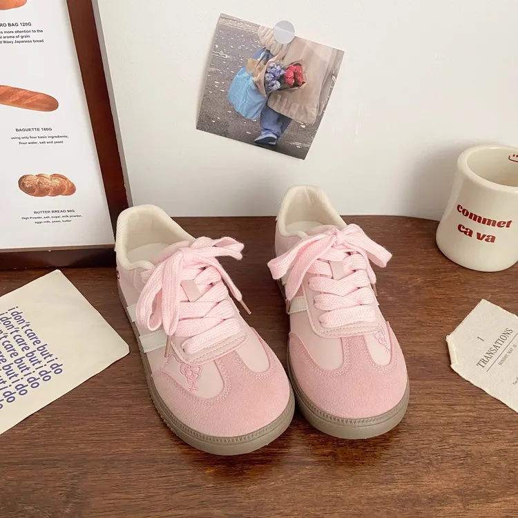 可爱小猫刺绣德训鞋女2025新款韩系chic百搭板鞋休闲小白鞋夏季秋