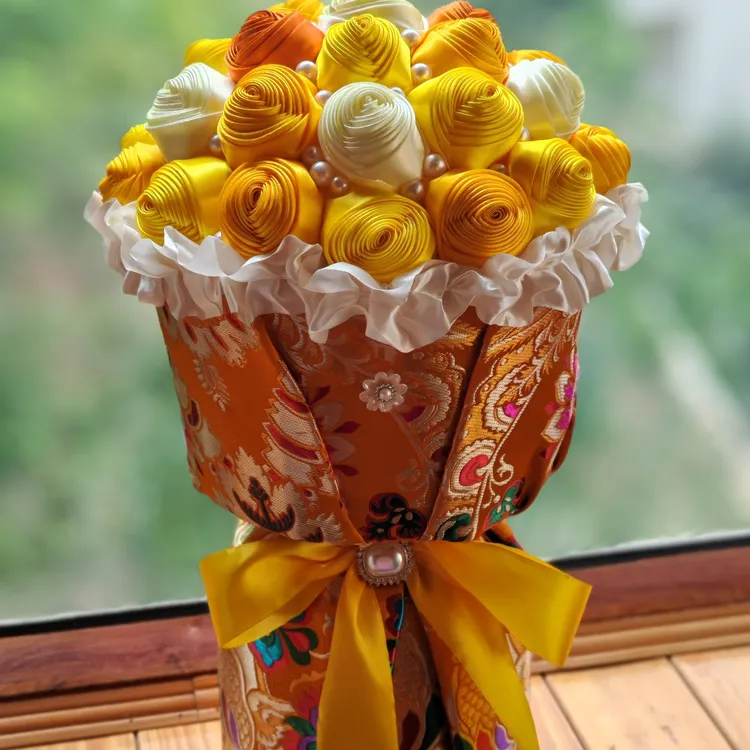 黄色系藏式手工花