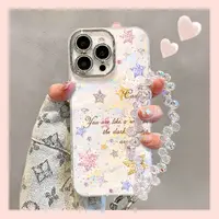 闪粉星星适用苹果15华为vivo/oppo小米iPhone16精孔贝壳纹手机壳