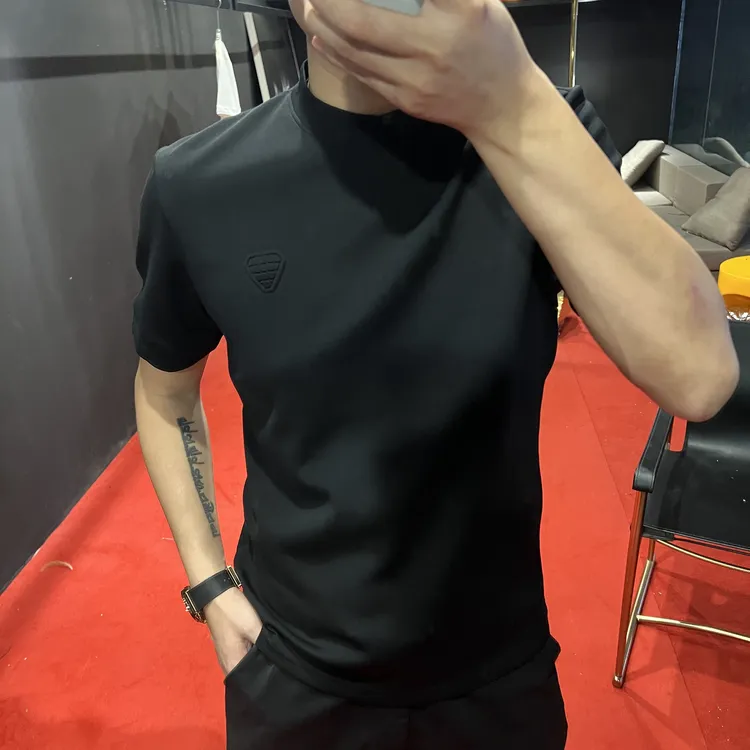 9988男士秋冬新款时尚百搭小标半高领T恤