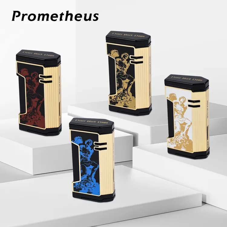 美国Prometheus普罗米修斯火神款六边形雪茄打火机三火带打孔器