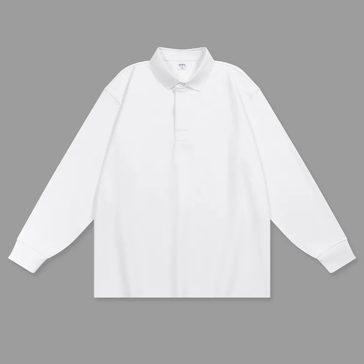 【430g重磅T恤】纯色男长袖Polo衫秋季加厚POLO衫日系男士内搭翻领