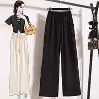 阔腿裤女春秋新款休闲显瘦窄版直筒卫裤6806# 裤长100
