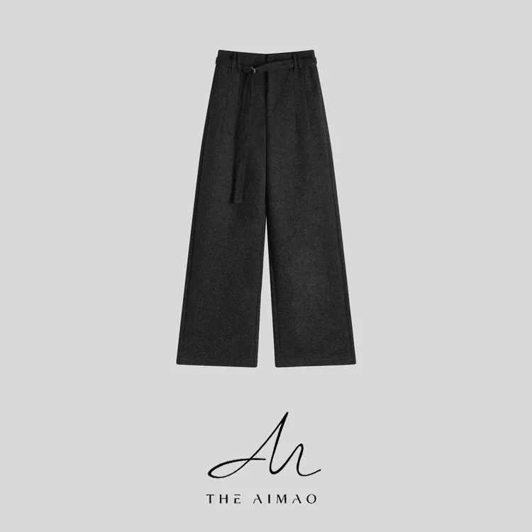 【THE AIMAO】“简素肌理”绵羊毛混纺800G加厚保暖休闲裤XYX82959