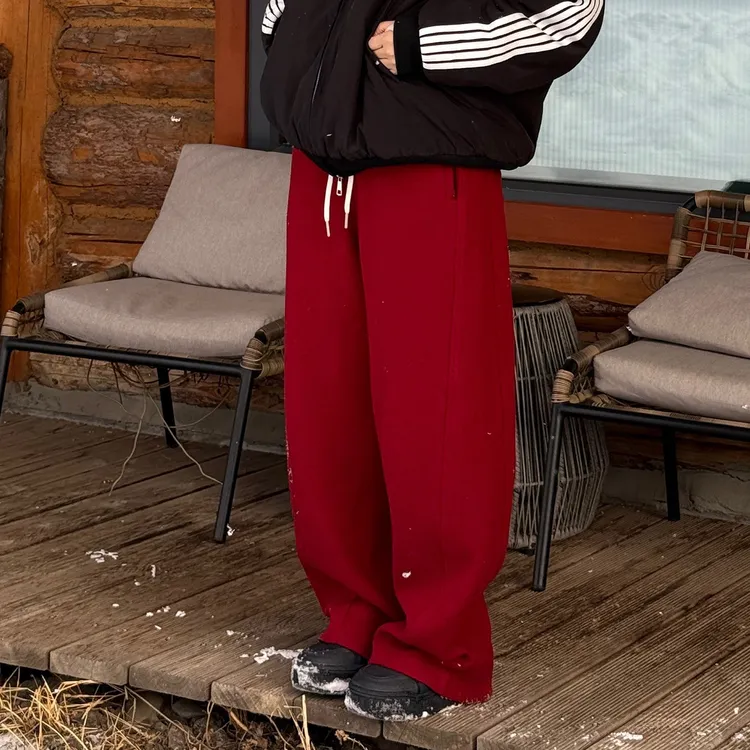 【CHUMINGMING】【多巴】抽绳肌理感阔腿裤BN2514