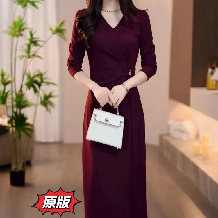 高档软精纺时尚女装连衣裙2025秋季新款显瘦洋气轻奢减龄礼服裙子