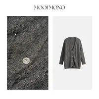 MOOI MONO"朦胧织影"显瘦气质百搭镂空纱线长袖开衫针织衫Z074H53