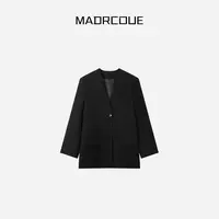 MADRCOUE V领一粒扣气质百搭西装外套662106