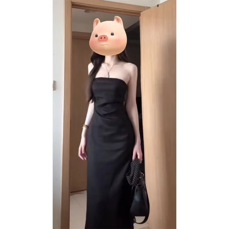 2025春夏季新款修身显瘦气质时尚设计感高级收腰性感无袖连衣裙女