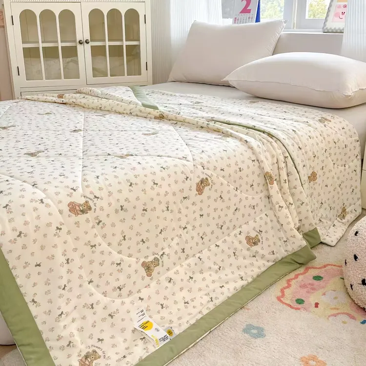 2025新款小冰柠PLUS印花凉感丝被Al类亲肤一触即凉超细鹅绒纤维