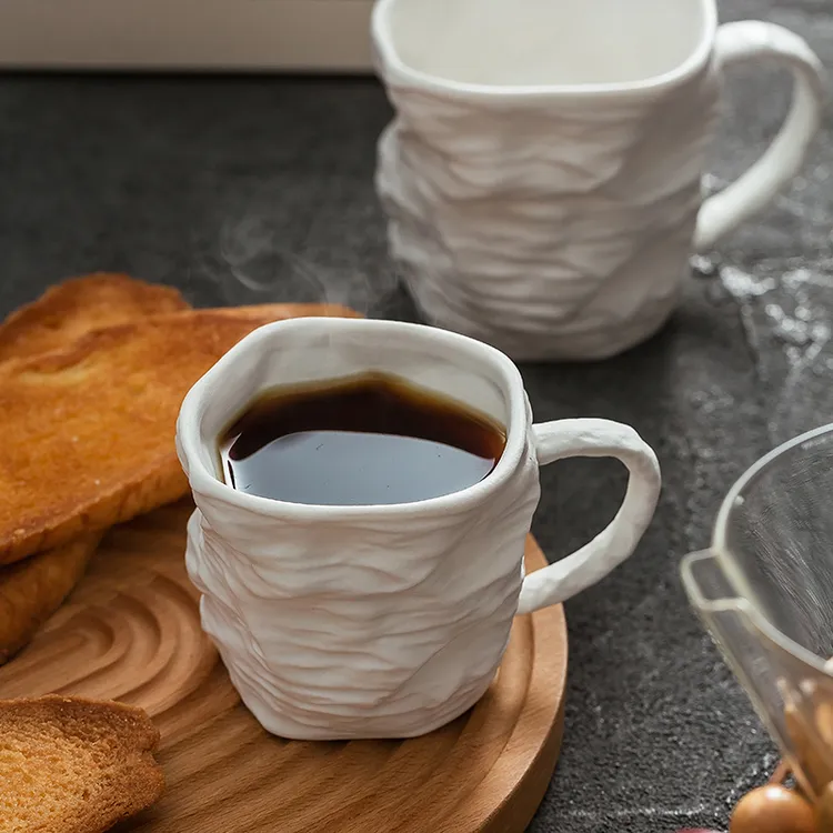 陶瓷杯高级感复古咖啡杯创意杯子家用高颜值精致设计感小众马克杯