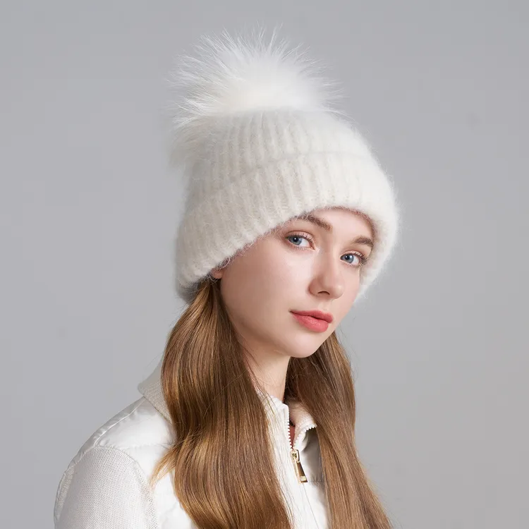 kenmont/卡蒙保暖帽秋冬季休闲毛绒毛球针织帽女高级感绒帽冷帽