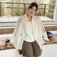 气质穿搭新款大码女装夏日轻薄外搭衬衫胖mm宽松韩系慵懒chic外套