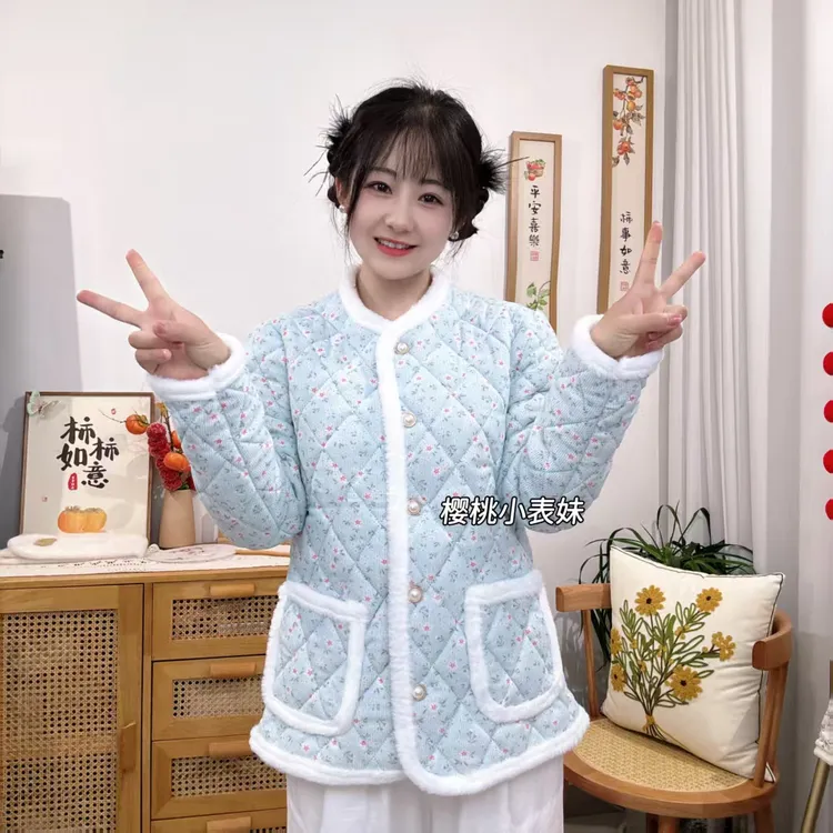 女士新款时尚碎花保暖抗寒舒适棉袄