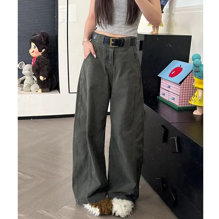 CHACHA【海滨小镇】休闲时尚百搭显瘦遮跨牛仔裤