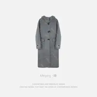Meiying-牛角扣连帽高级感时尚毛呢大衣YA5DD001
