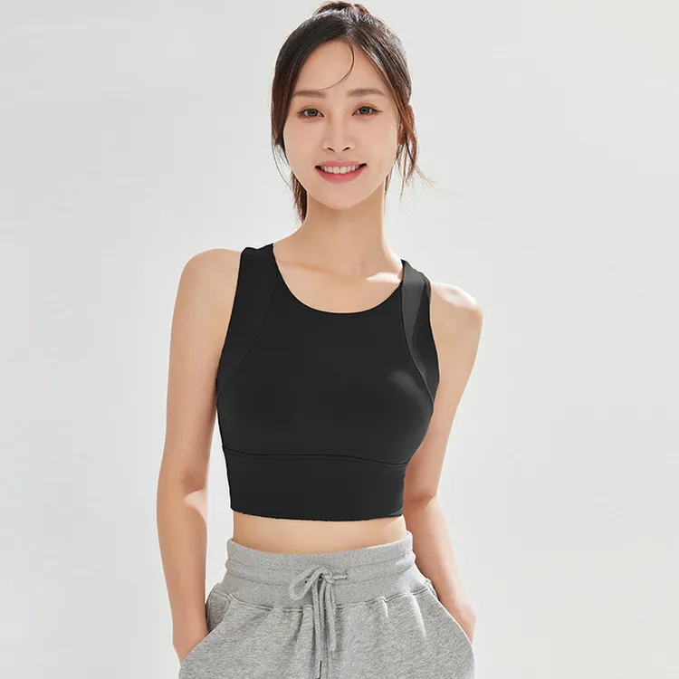 女士一体式防震运动内衣跑步健身文胸套装女款瑜伽服背心外穿上衣
