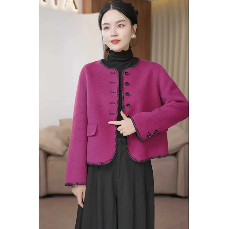 2025年新款外套女羊毛新款双面呢外套时尚高端洋气