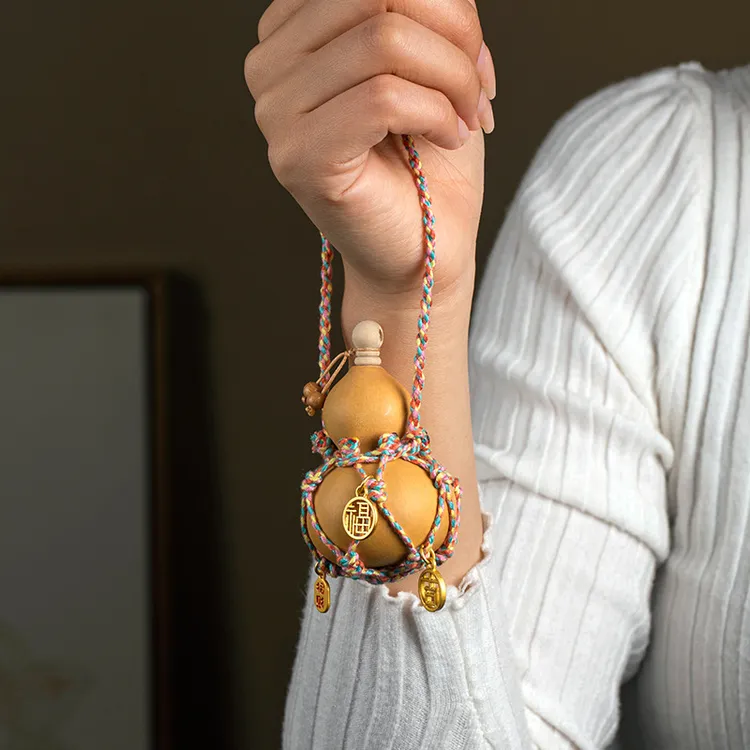 匠人手作天然葫芦汽车挂件创意手捻盘玩女款网兜文玩葫芦挂饰包挂