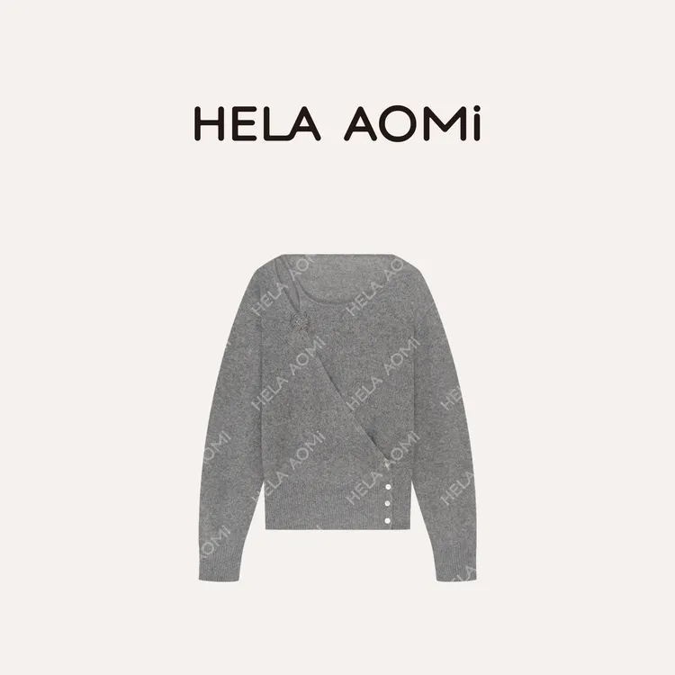 HELA AOMI “花语”绵羊毛兔毛不规则设计针织衫CY5CM34504