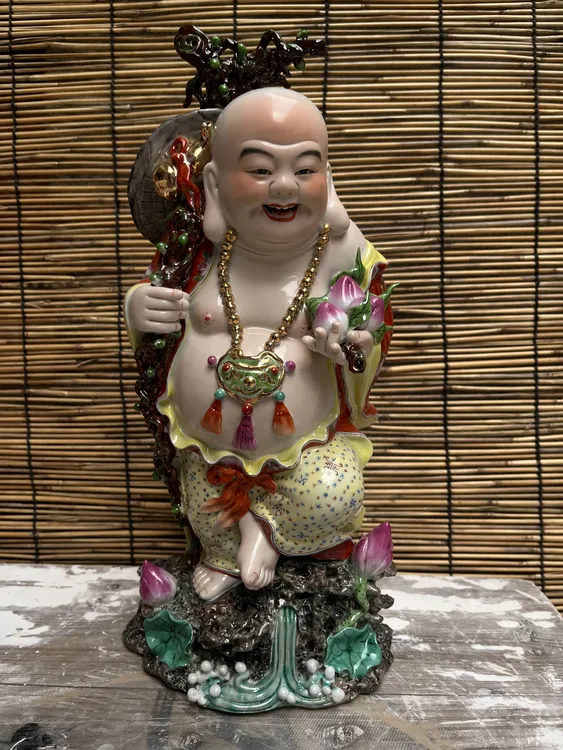 招财如意弥勒佛景德镇雕塑瓷大肚佛笑佛布袋罗汉公司店铺纳福摆件