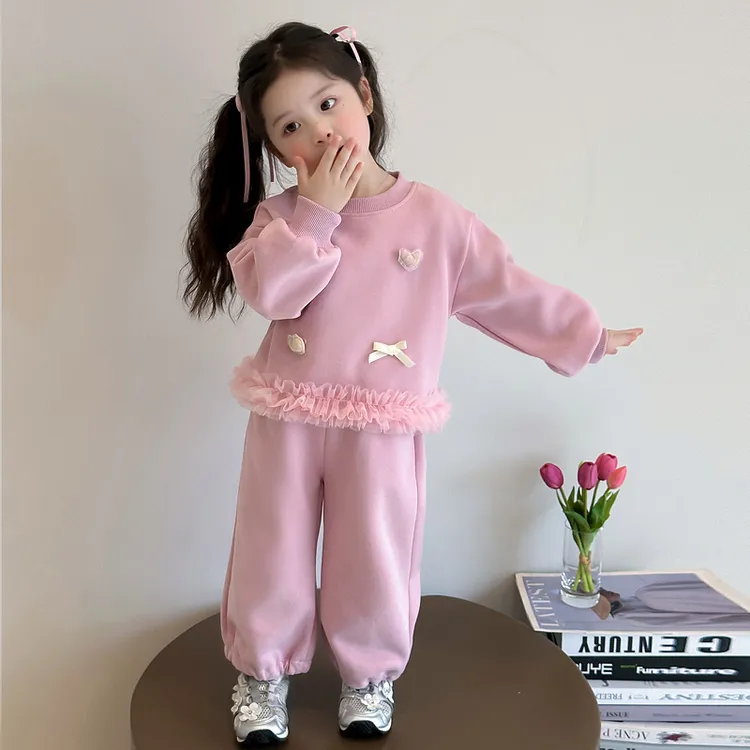 网红女童套装秋季2025新款儿童洋气时髦秋装女宝宝休闲卫衣两件套