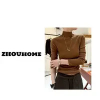 【周周服饰】韩货显瘦100超细美丽诺羊毛半高领打底衫女冬季-勿机洗
