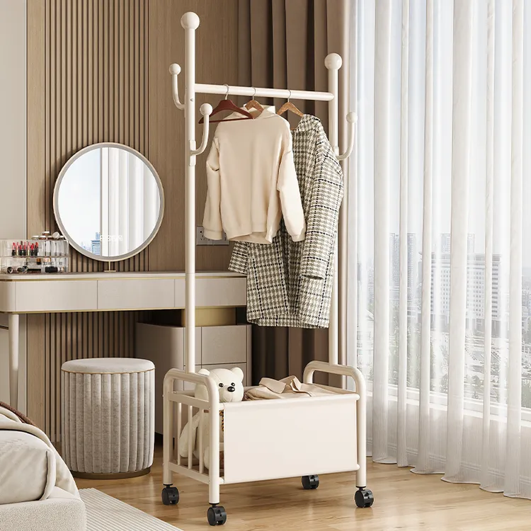 衣架卧室落地家用挂衣架移动衣帽架室内阳台收纳置物简易衣帽架C