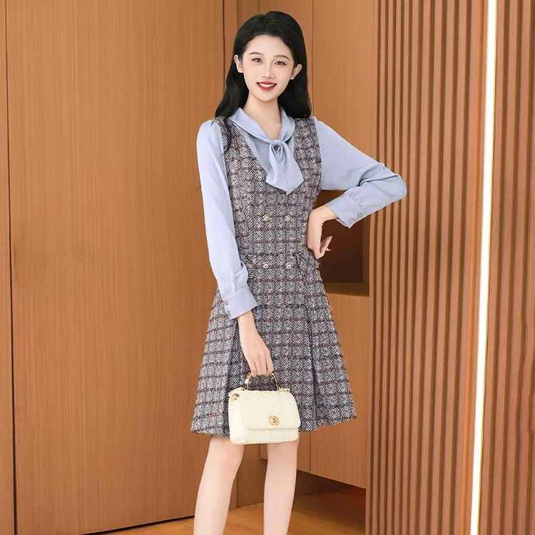 品牌小香风气质名媛连衣裙女2025早秋新款广州十三行减龄爆款裙子