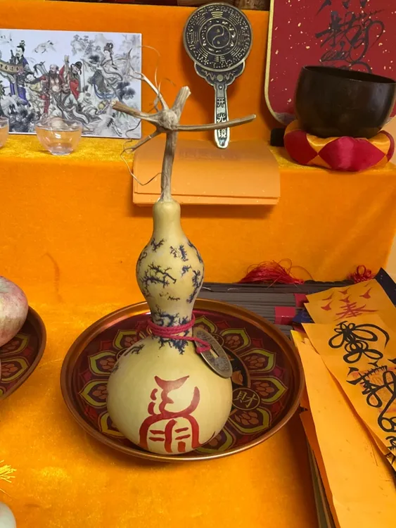 雷纹电击葫芦精品五行手工陶瓷复古中式创意葫芦摆件手绘葫芦福禄