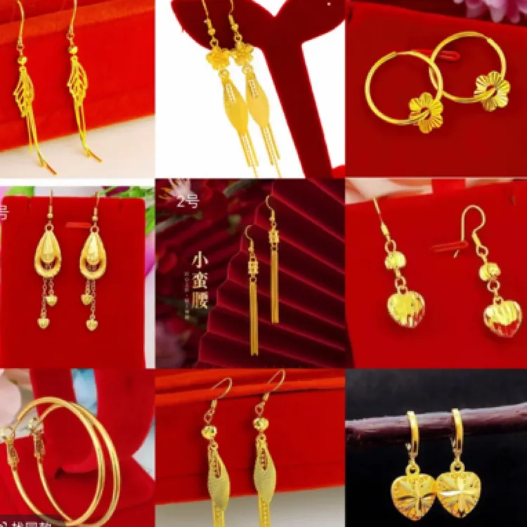 铜合金耳饰 （精致耳饰多种可选）金色气质百搭耳环饰品时尚长款