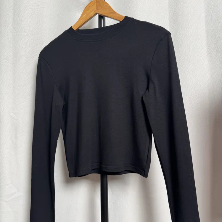 短款休闲风INS风长袖纯色透气T恤套头女士甜辣千金风