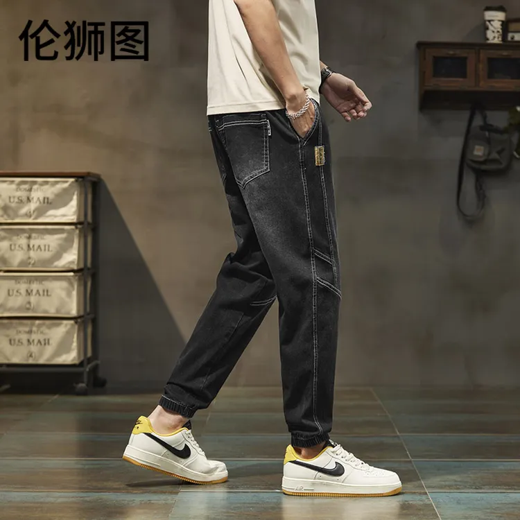 【伦狮图】美式秋季男宽松春秋男美式宽松牛仔裤男士宽松牛仔裤百搭