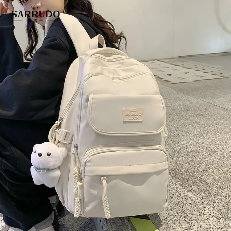 狮洛丹书包女生大学生高中学生2025新款儿童背包初中生小学生多兜