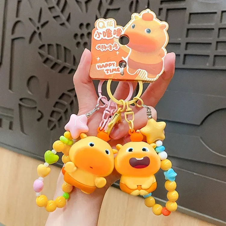 正版水豚噜噜周边公仔包包配饰钥匙挂件小玩偶2025网红款钥匙扣女