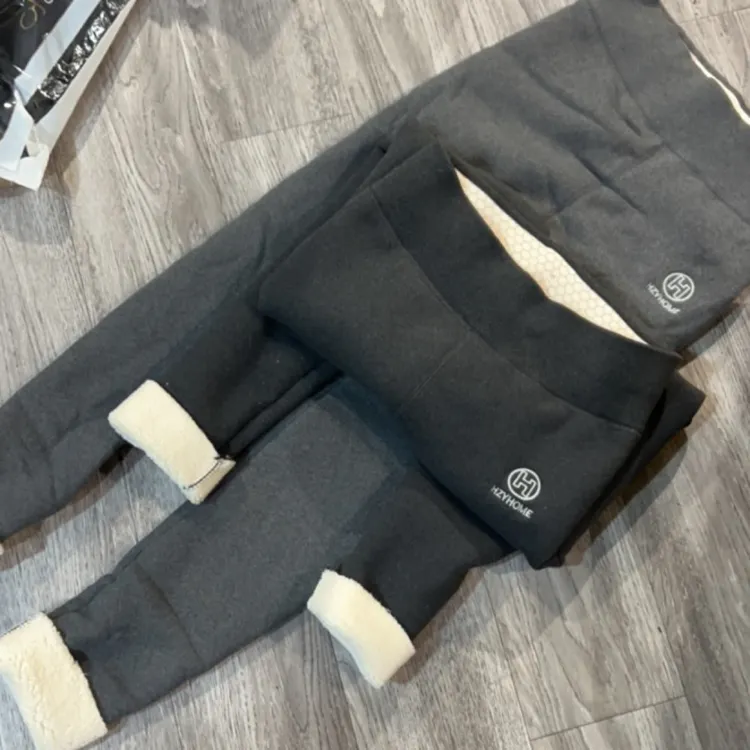 女士加绒加厚高腰打底裤秋冬外穿螺纹羊羔绒保暖显瘦大码紧身棉裤